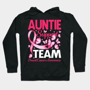 Auntie Support Team Breast Cancer Awareness Butterfly Hoodie